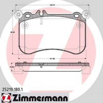 Колодки тормозные дисковые, к-кт ZIMMERMANN 252191801