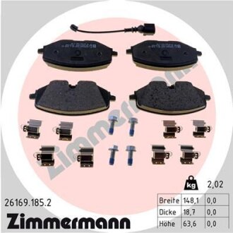 Колодки гальмівні дискові, к-кт ZIMMERMANN 261691852