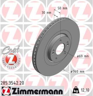 Диск тормозной ZIMMERMANN 285.3542.20