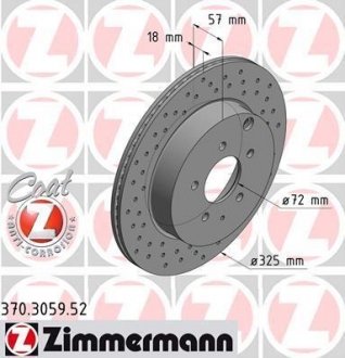 Диск тормозной ZIMMERMANN 370.3059.52