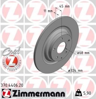 Диск гальмівний ZIMMERMANN 370.4406.20