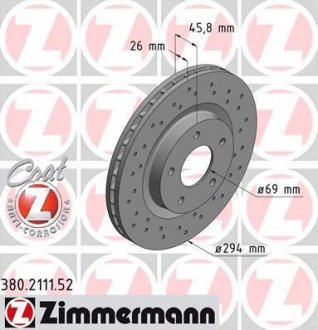 Диск тормозной SPORT Z ZIMMERMANN 380211152 (фото 1)