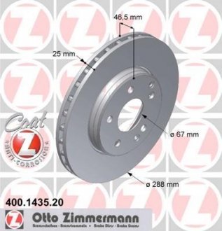 Диск тормозной ZIMMERMANN 400.1435.20