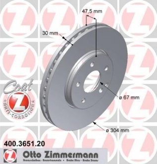 Диск тормозной ZIMMERMANN 400.3651.20