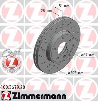 Диск тормозной ZIMMERMANN 400.3679.20