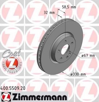 Диск тормозной ZIMMERMANN 400550920