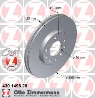 Диск тормозной ZIMMERMANN 430.1498.20