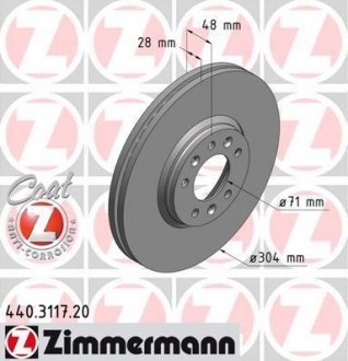 Диск тормозной ZIMMERMANN 440.3117.20