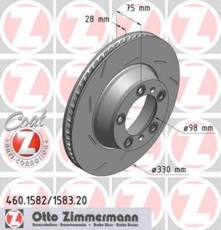 Диск тормозной Coat Z правый ZIMMERMANN 460158320