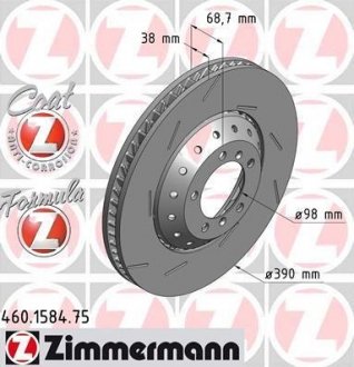 Диск гальмівний ZIMMERMANN 460158475