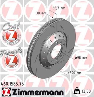 Диск гальмівний FORMULA Z правий ZIMMERMANN 460158575