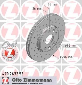 Диск тормозной ZIMMERMANN 470.2432.52