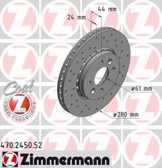 Диск тормозной ZIMMERMANN 470.2450.52