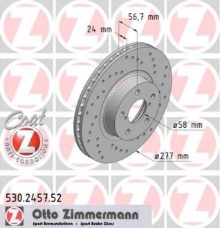 Диск тормозной SPORT Z ZIMMERMANN 530245752 (фото 1)