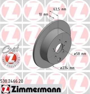 Диск гальмівний Coat Z ZIMMERMANN 530246620