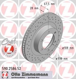 Диск тормозной ZIMMERMANN 590.2586.52