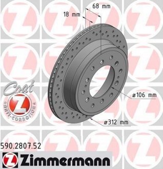 Диск гальмівний ZIMMERMANN 590.2807.52