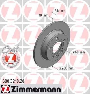 Диск тормозной ZIMMERMANN 600.3210.20