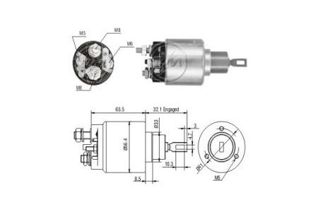 Втягивающее реле стартера ZM ZM475