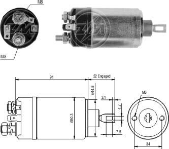 Втягуюче реле стартера ZM ZM524