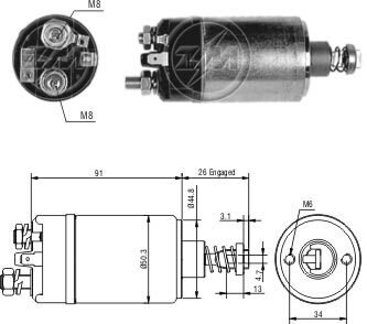 Втягуюче реле стартера ZM ZM527