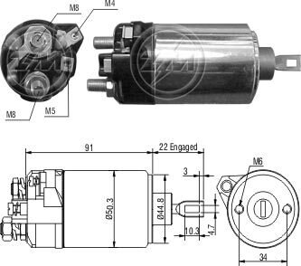 Втягивающее реле стартера ZM ZM628