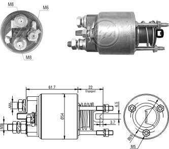 Втягуюче реле стартера ZM ZM7595 (фото 1)